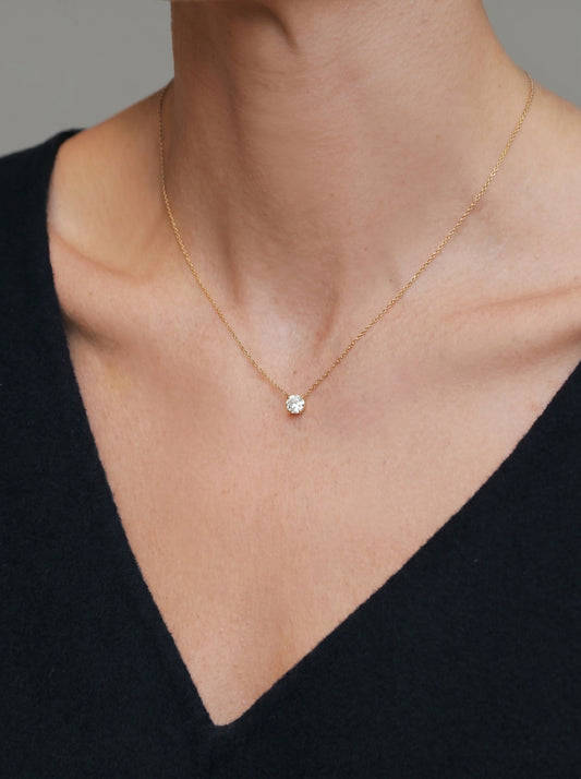 Prong Lab-grown Diamond Necklace - 14K Yellow Gold (1.0 ct.)