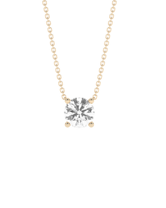 Prong Lab-grown Diamond Necklace - 14K Yellow Gold (1.0 ct.)