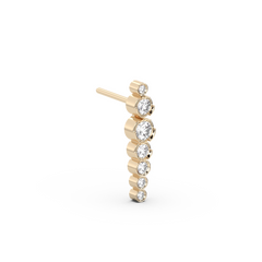 Long Dangling Diamond Bezel Stud - 14K Yellow Gold (0.57 ct.) | Single