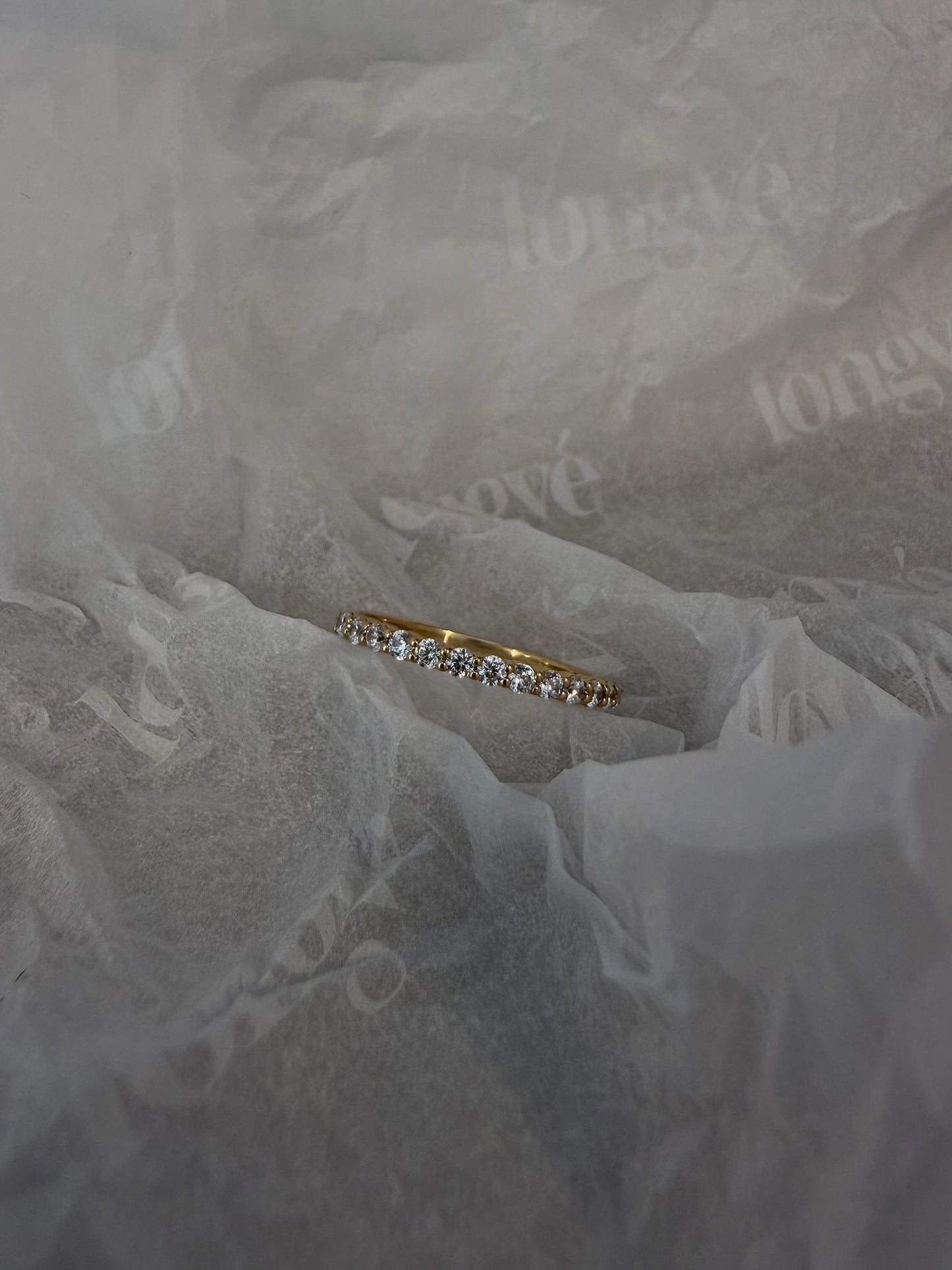 Small Round Prong Eternity Diamond Ring - 14K Yellow Gold (0.3 ct.)
