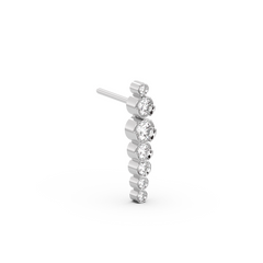 Long Dangling Lab-grown Diamond Bezel Stud - 14K White Gold (0.57 ct.) | Single