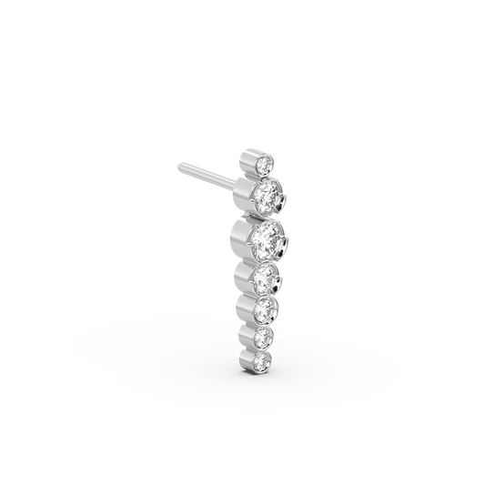 Long Dangling Lab-grown Diamond Bezel Stud - 14K White Gold (0.57 ct.) | Single