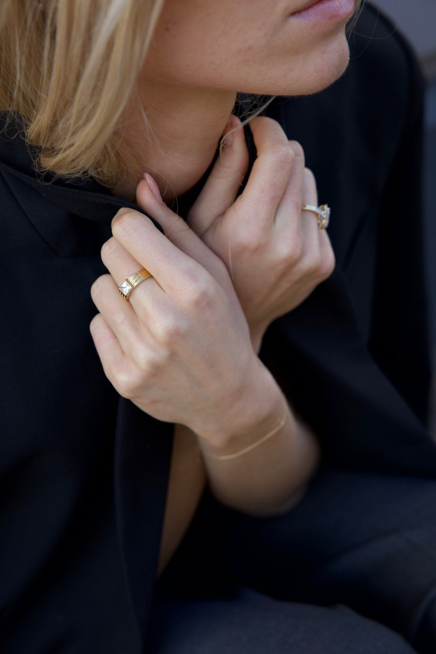 Bold Statement Ribbed Lab-grown Diamond Ring - 14K Yellow Gold (0.81 ct.)