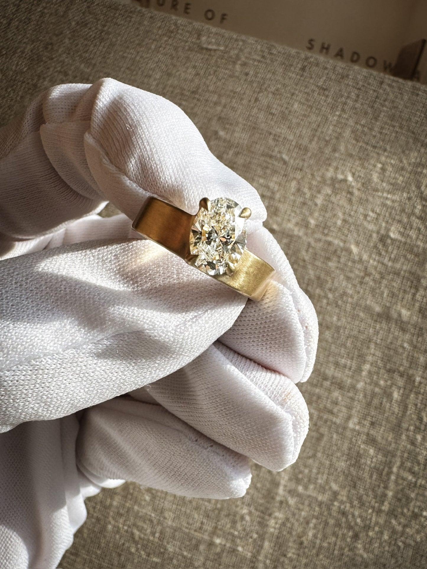Oval Wide Band Lab-grown Diamond Ring - 14K Yellow Gold (1.50 ct.)