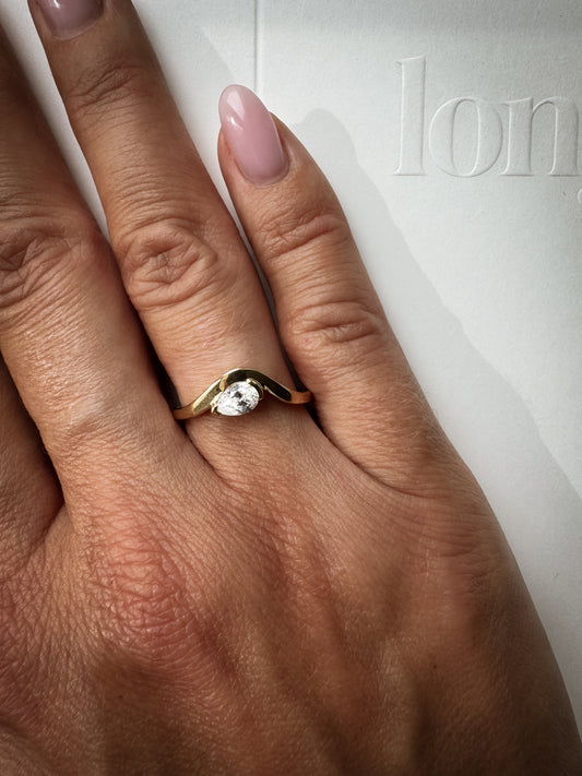 Pear diamond ring 14K Gold (0.45 ct.)