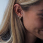 Ribbed Emerald Diamond Hoops - 14K White Gold (0.20 ct.) | Pair