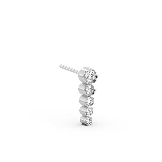 Short Dangling Lab-grown Diamond Bezel Stud - 14K White Gold (0.41 ct.) | Single