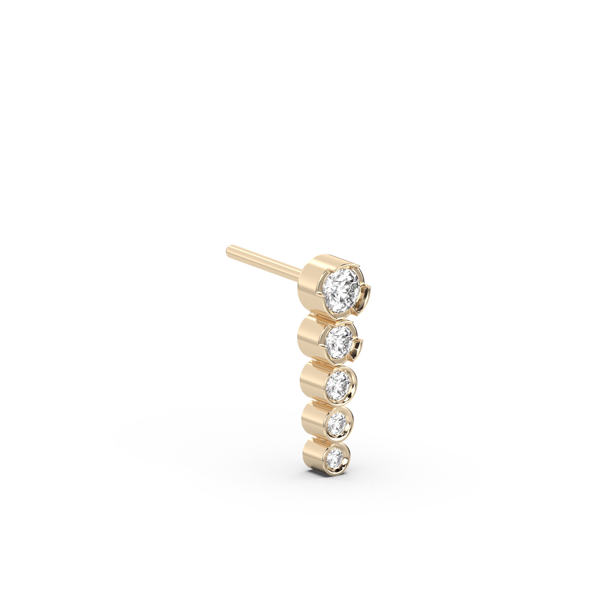 Short Dangling Diamond Bezel Stud