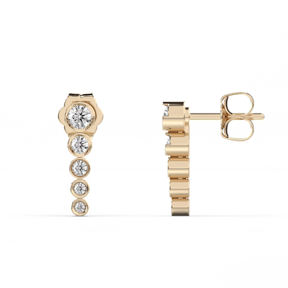 Short Dangling Diamond Bezel Stud 14K Gold (0.41 ct.)