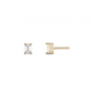 Small emerald cut diamond stud 14K Gold (0.10 ct.) | Single