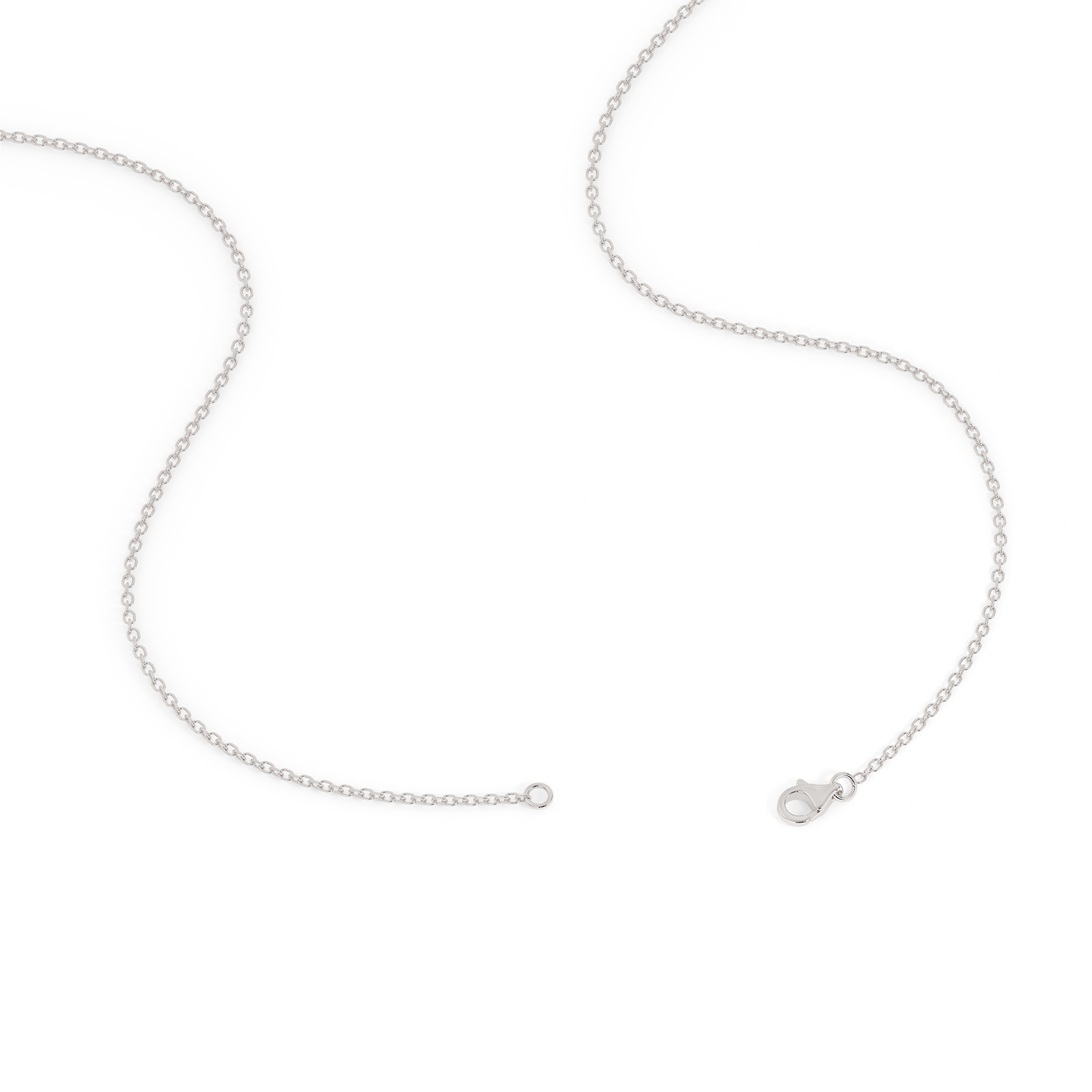 Slim Cable Necklace 14K White Gold - 42 cm