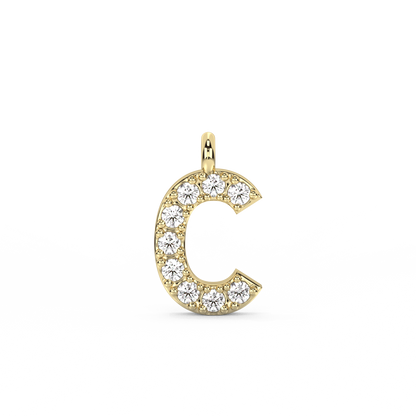 Letter Lab-grown Diamond Pendant (0.04 ct.) 14K Yellow Gold