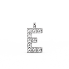 Letter Lab-grown Diamond Pendant | A-Z | - 14K White Gold (0.04 ct.)
