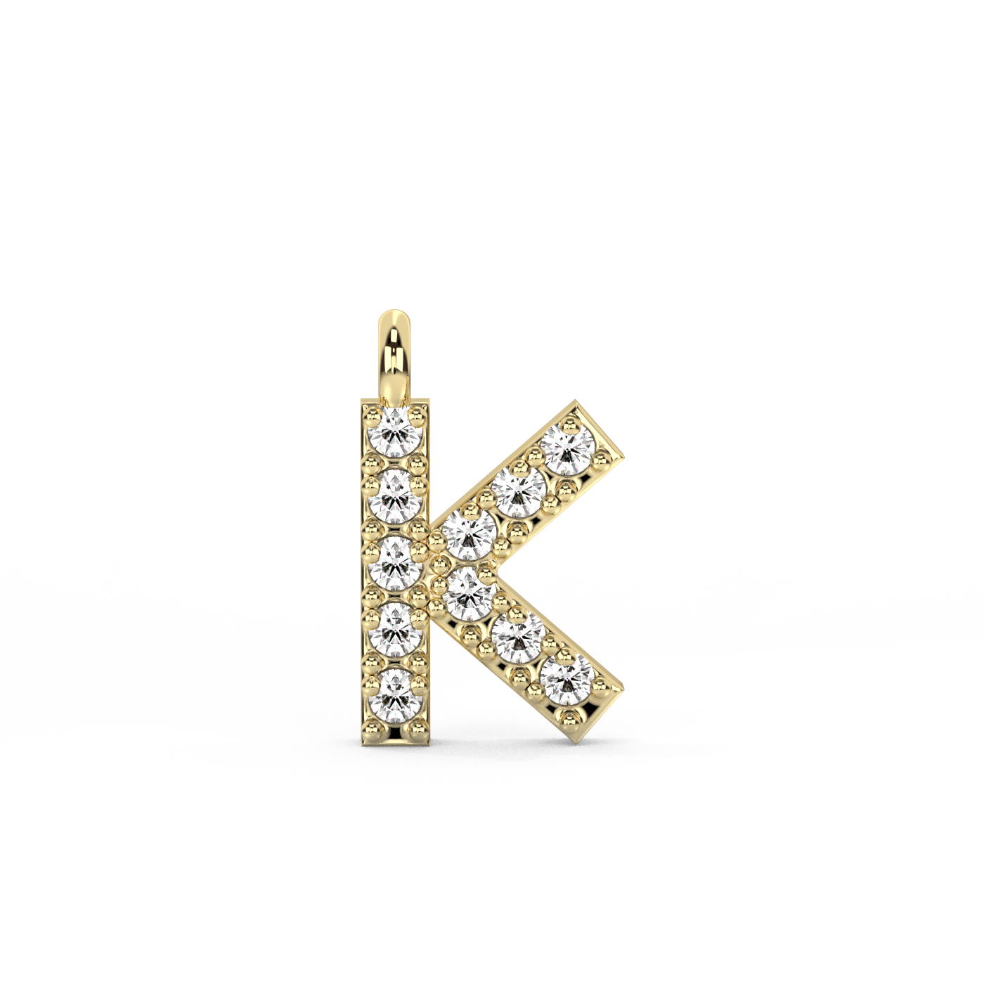 Letter Lab-grown Diamond Pendant (0.04 ct.) 14K Yellow Gold