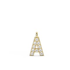 Letter Lab-grown Diamond Pendant | A-Z | - 14K Yellow Gold (0.04 ct.)