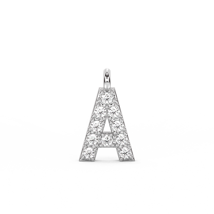 Letter Diamond Pendant | A-Z | - 14K White Gold (0.04 ct.)