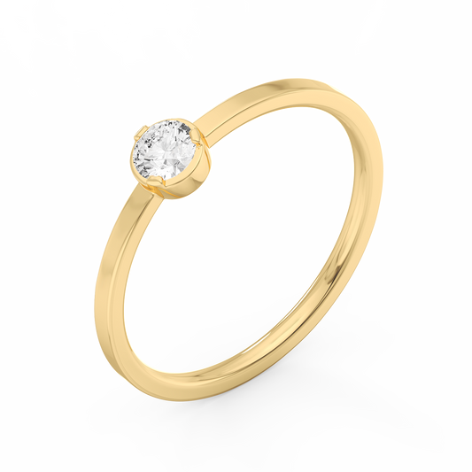 Lab-grown Diamond Solitaire Bezel Ring Medium (0.17 ct.) 14K Yellow Gold