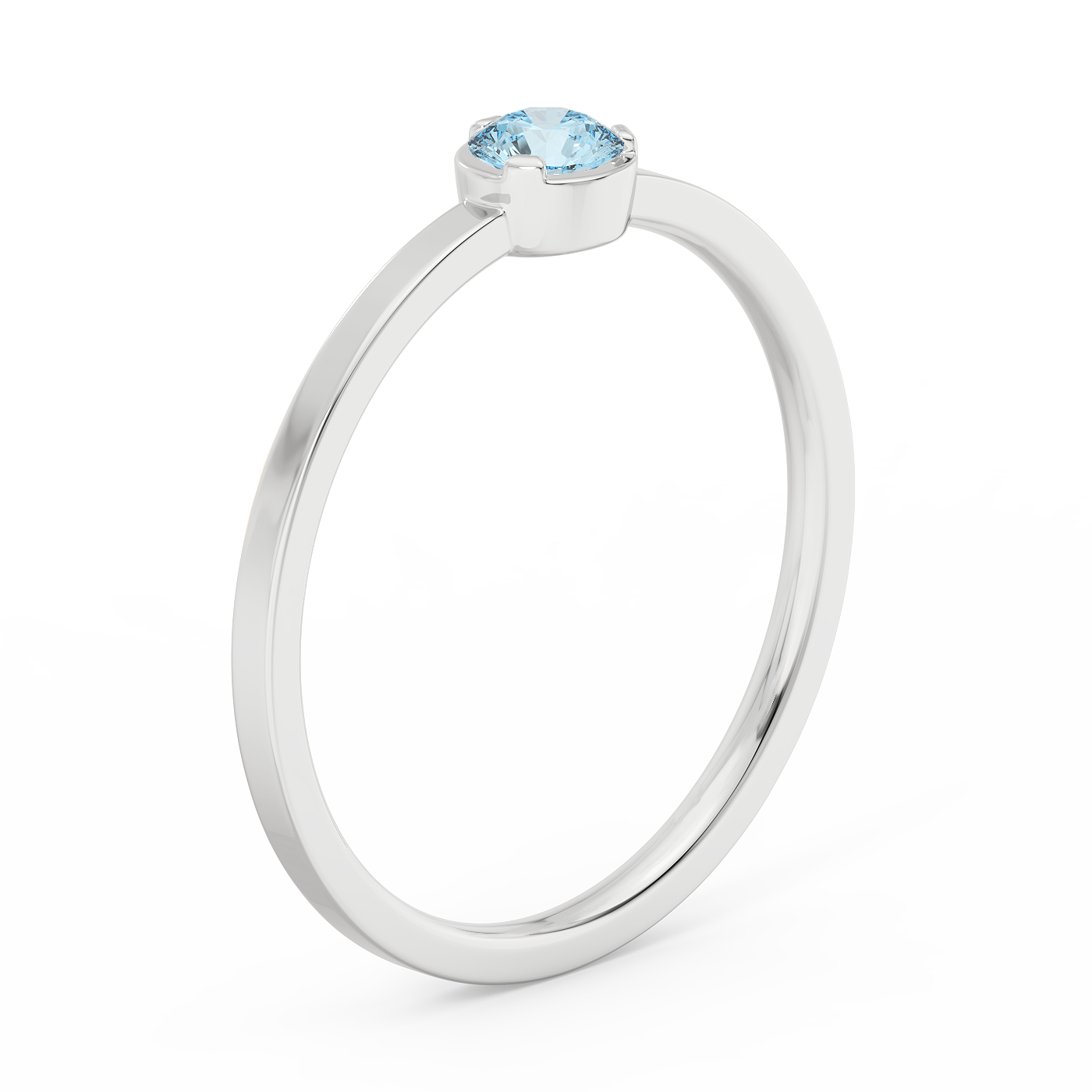 Blue Sapphire Solitaire Bezel Ring Medium (0.17 ct.)