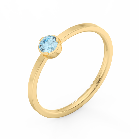 Blue Sapphire Solitaire Bezel Ring Medium (0.17 ct.)