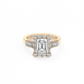 Baguette Halo Diamond Ring  - 14K Yellow Gold (2.55 ct.)