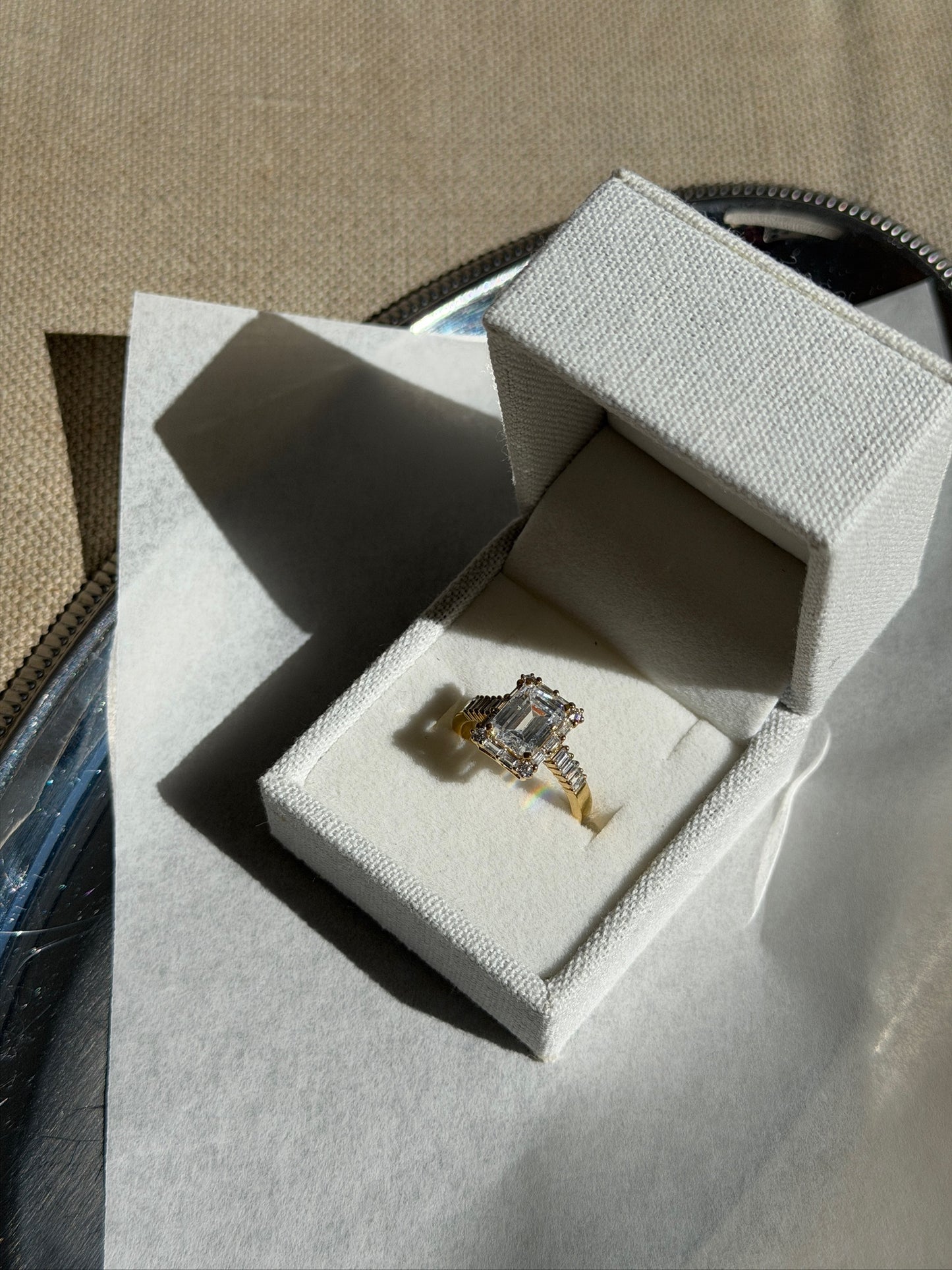 Baguette Halo Lab-grown Diamond Ring  - 14K White Gold (2.55 ct.)