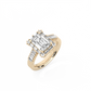 Baguette Halo Diamond Ring  - 14K Yellow Gold (2.55 ct.)