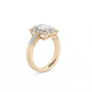 Baguette Halo Diamond Ring  - 14K Yellow Gold (2.55 ct.)