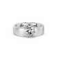 Oval Wide Band Lab-grown Diamond Ring - 14K White Gold (1.50 ct.)
