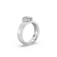 Oval Wide Band Lab-grown Diamond Ring - 14K White Gold (1.50 ct.)