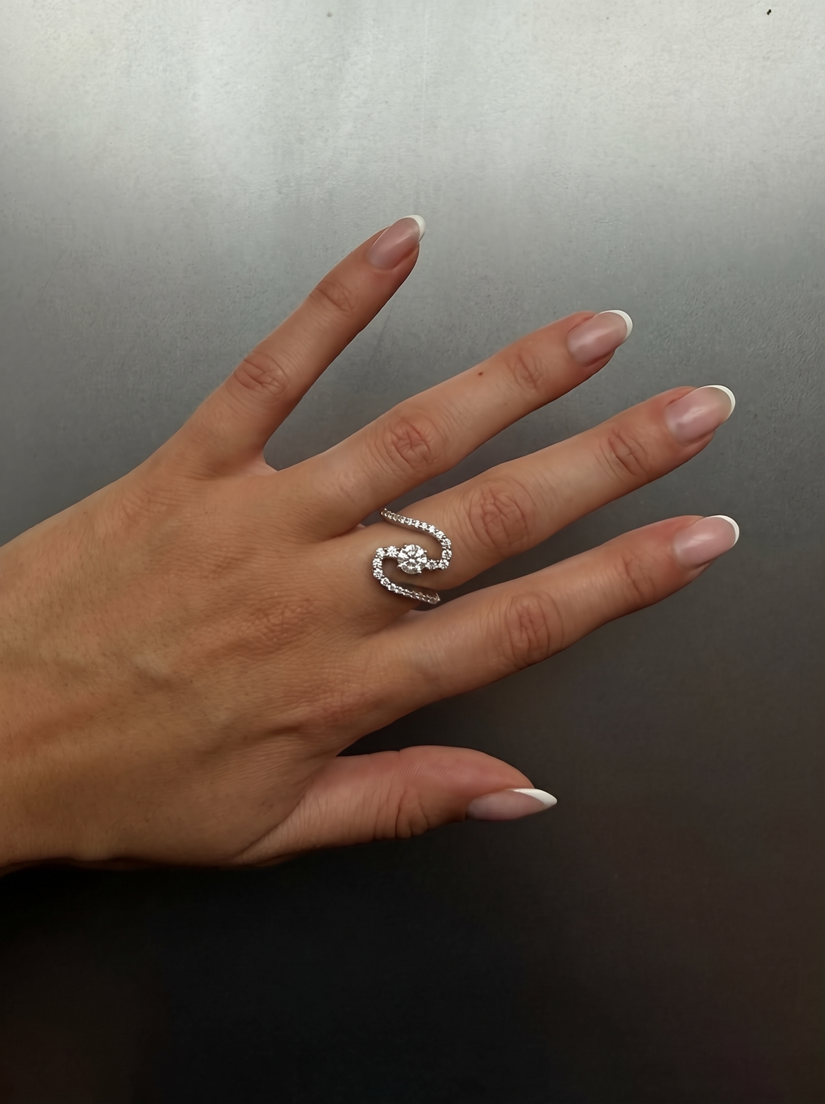Bold Snake Solitaire Lab-grown Diamond Ring - 14K White Gold (1.02 ct.)