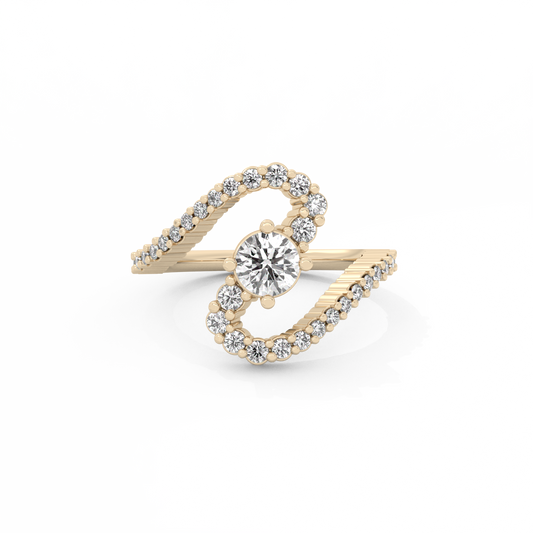 Bold Snake Solitaire Lab-grown Diamond Ring - 14K Yellow Gold (1.02 ct.)
