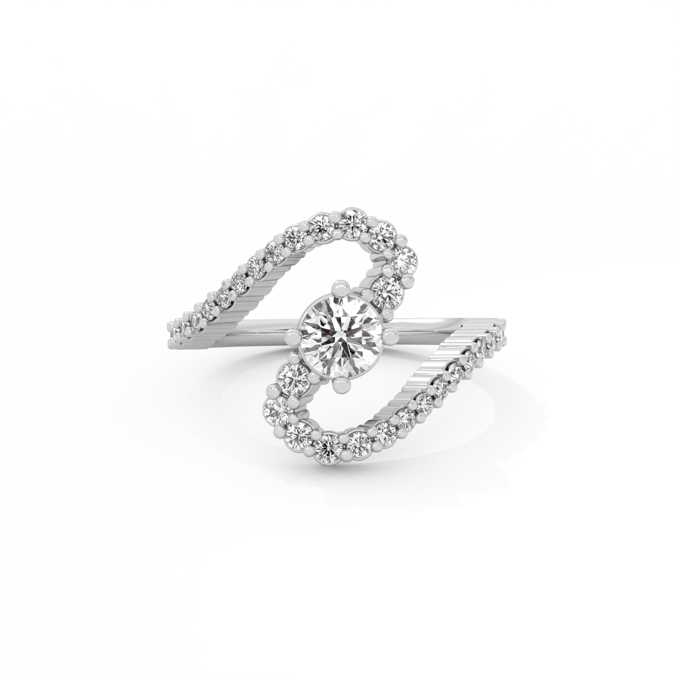 Bold Snake Solitaire Lab-grown Diamond Ring - 14K White Gold (1.02 ct.)