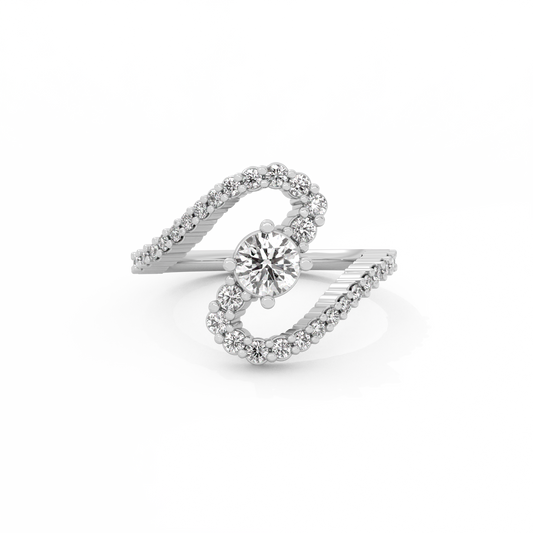 Bold Snake Solitaire Lab-grown Diamond Ring - 14K White Gold (1.02 ct.)