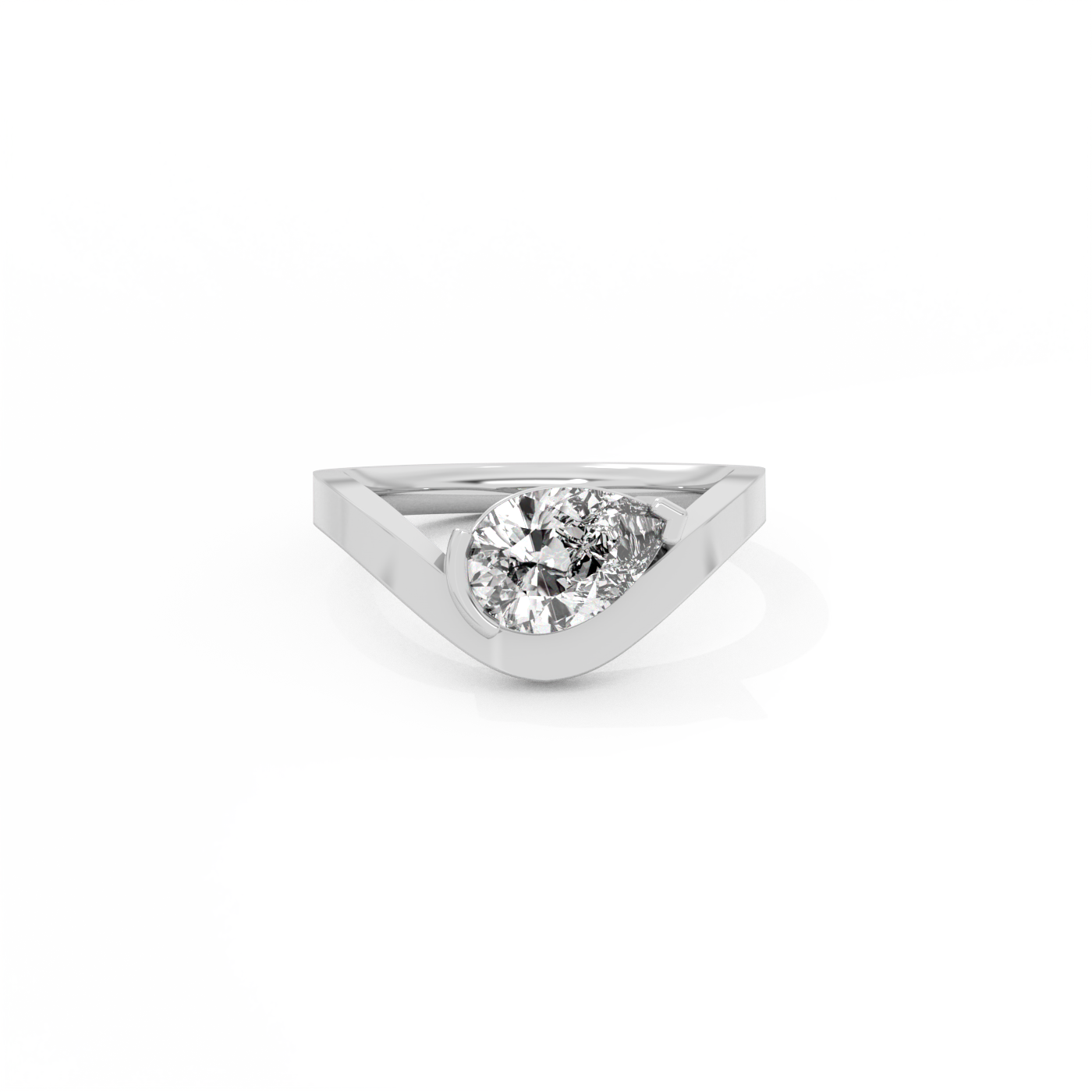 Bold Pear Lab-grown Diamond Ring - 14K White Gold (0.70 ct.)