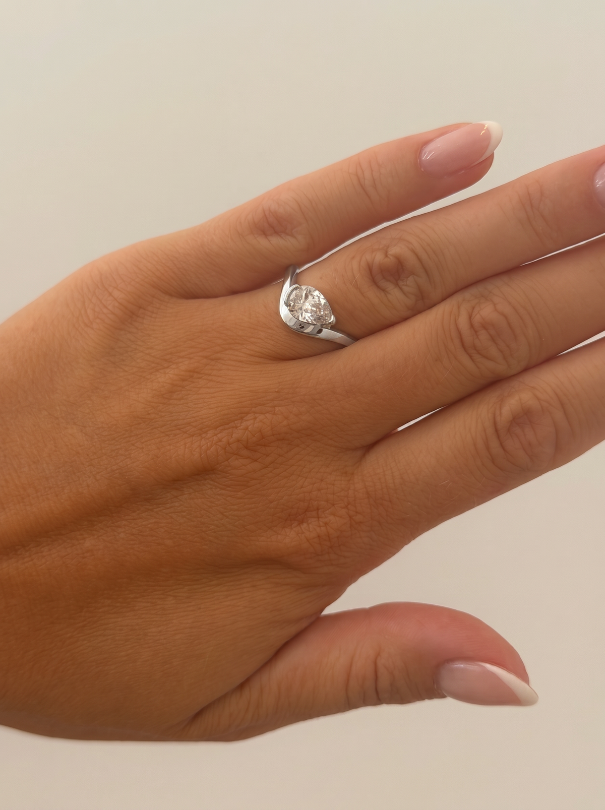 Bold Pear Lab-grown Diamond Ring - 14K White Gold (0.70 ct.)