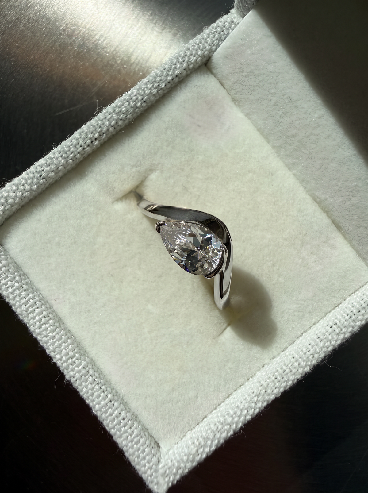 Bold Pear Lab-grown Diamond Ring - 14K White Gold (0.70 ct.)