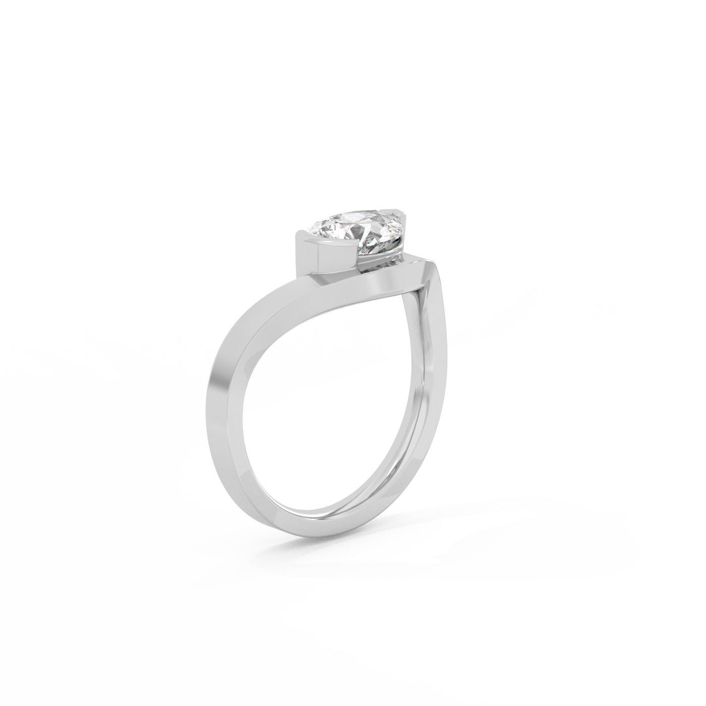 Bold Pear Lab-grown Diamond Ring - 14K White Gold (0.70 ct.)