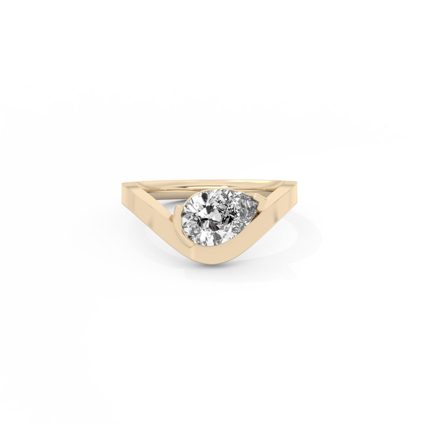 Bold Pear Diamond Ring - 14K Yellow Gold (0.70 ct.)