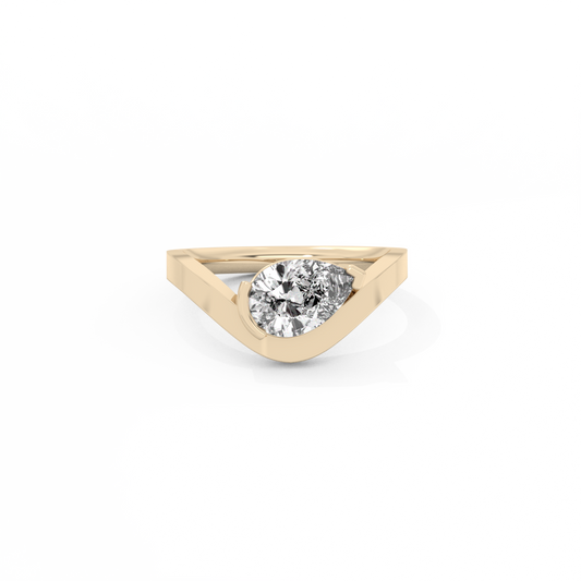 Bold Pear Lab-grown Diamond Ring - 14K Yellow Gold (0.70 ct.)