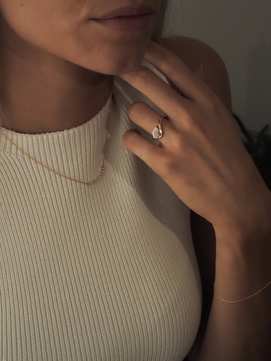 Bold Pear Diamond Ring - 14K Yellow Gold (0.70 ct.)