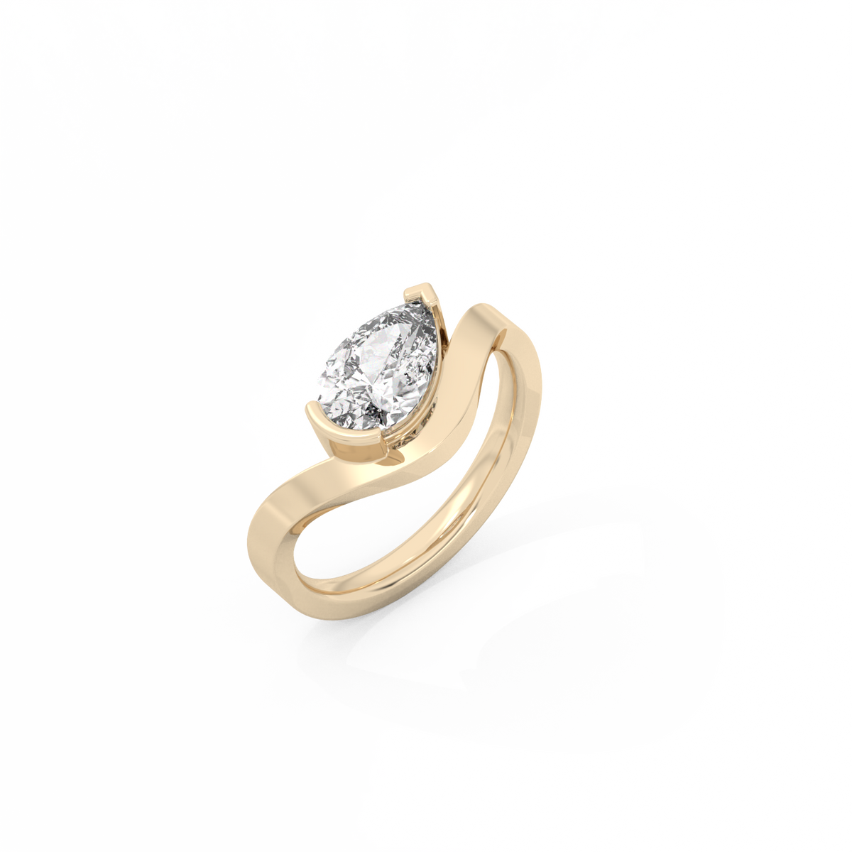 Bold Pear Diamond Ring - 14K Yellow Gold (0.70 ct.)