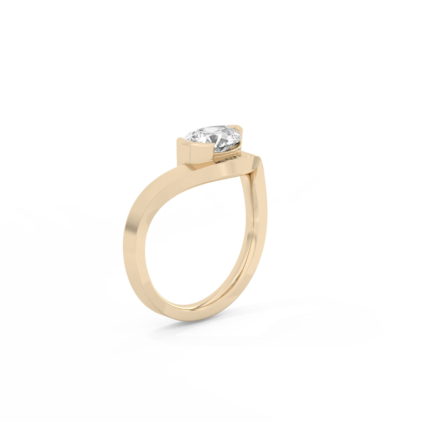 Bold Pear Diamond Ring - 14K Yellow Gold (0.70 ct.)