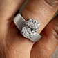 Oval Wide Band Lab-grown Diamond Ring - 14K White Gold (1.50 ct.)