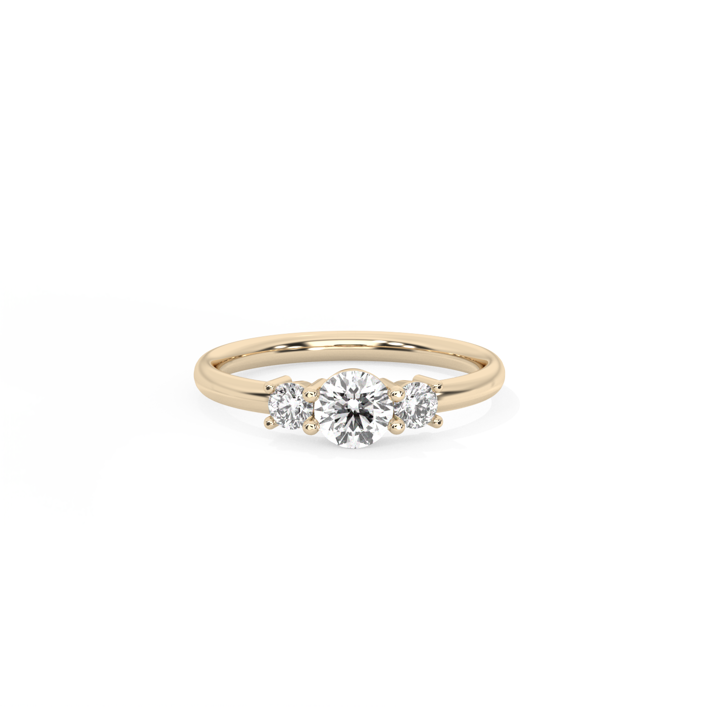 Petite Trilogy Lab-grown Diamond Ring - 14K Yellow Gold (0.6 ct.)