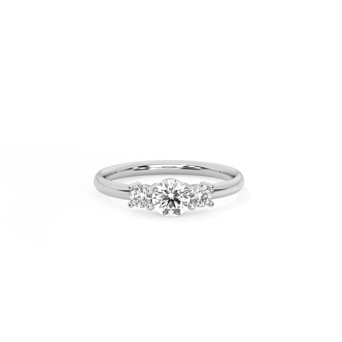 Petite Trilogy Diamond Ring - 14K White Gold (0.6 ct.)