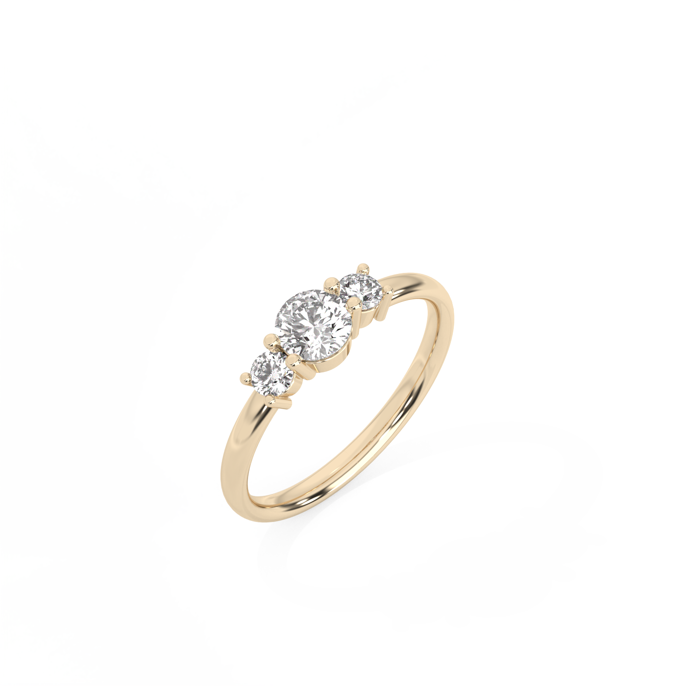 Petite Trilogy Lab-grown Diamond Ring - 14K Yellow Gold (0.6 ct.)