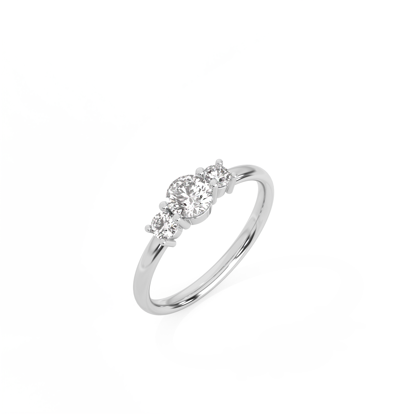 Petite Trilogy Diamond Ring - 14K White Gold (0.6 ct.)