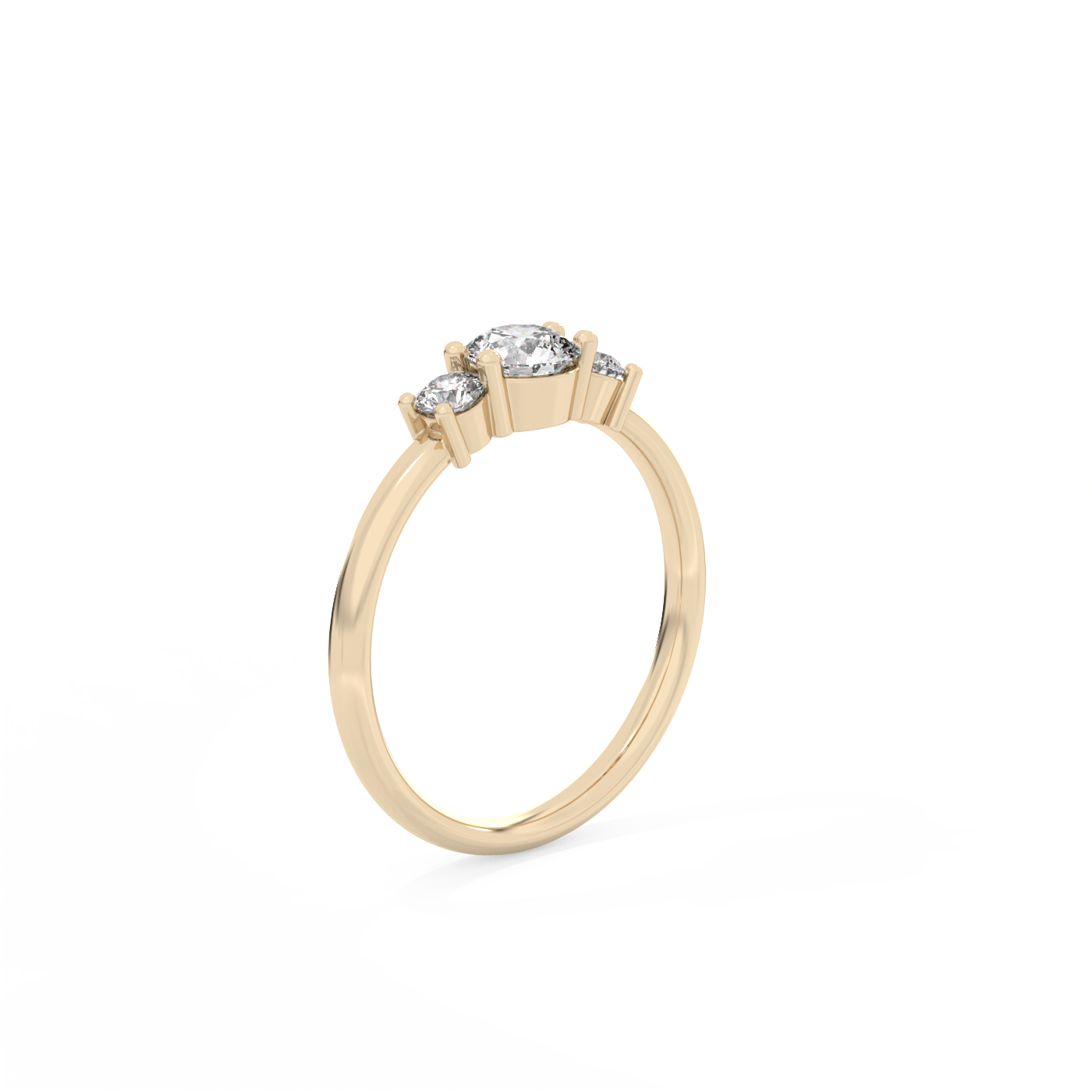 Petite Trilogy Lab-grown Diamond Ring - 14K Yellow Gold (0.6 ct.)