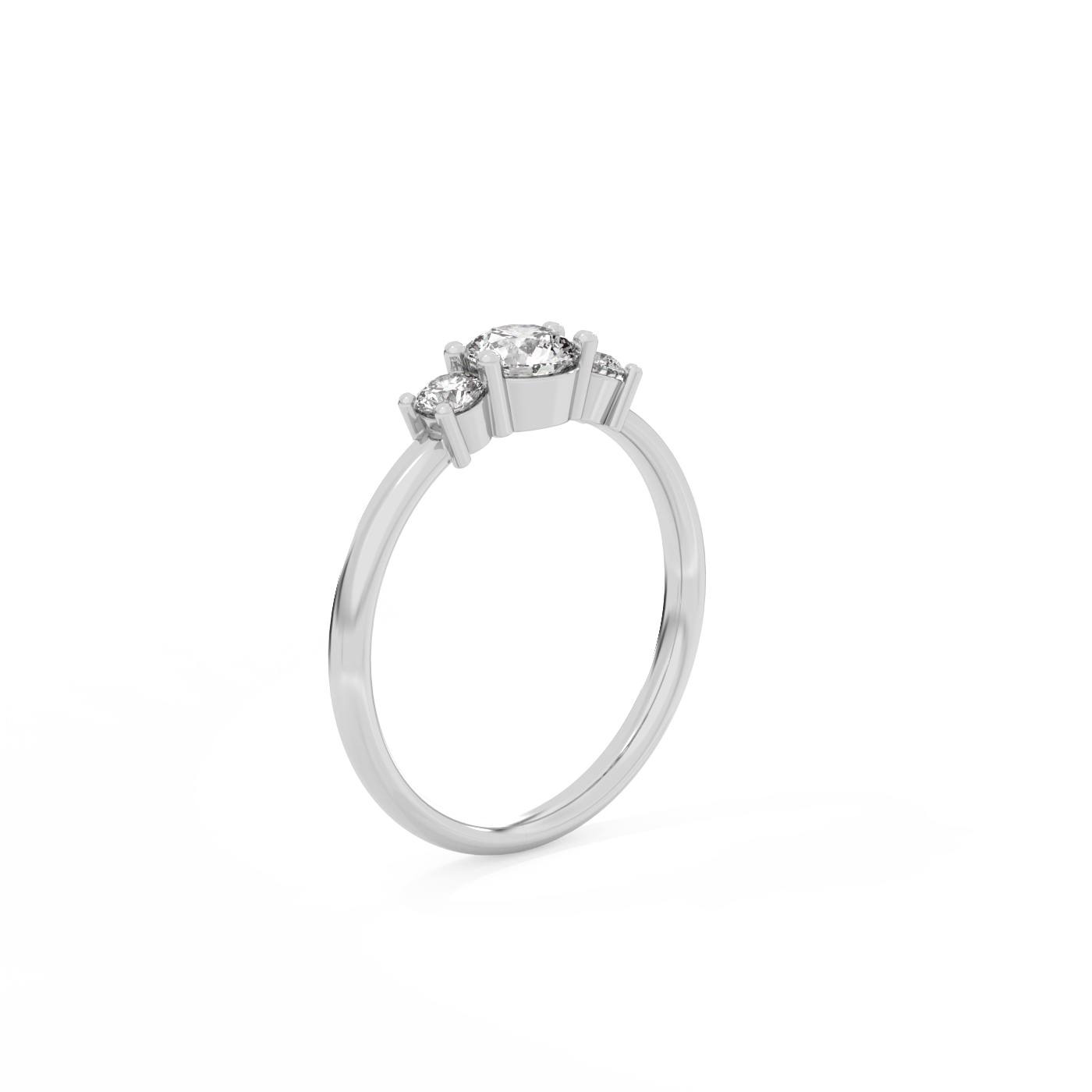 Petite Trilogy Diamond Ring - 14K White Gold (0.6 ct.)