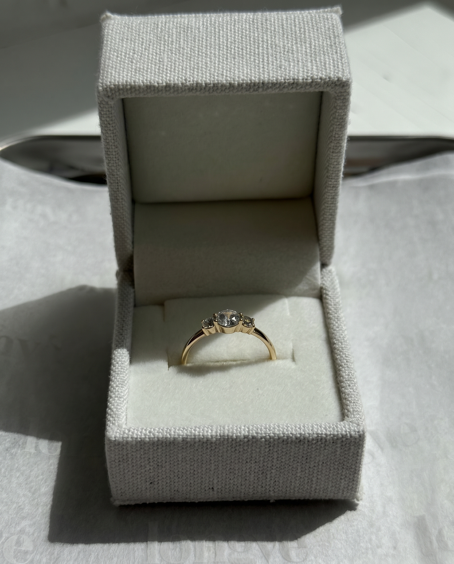 Petite Trilogy Lab-grown Diamond Ring - 14K Yellow Gold (0.6 ct.)